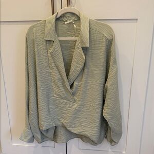 Anthropologie Light Green Blouse